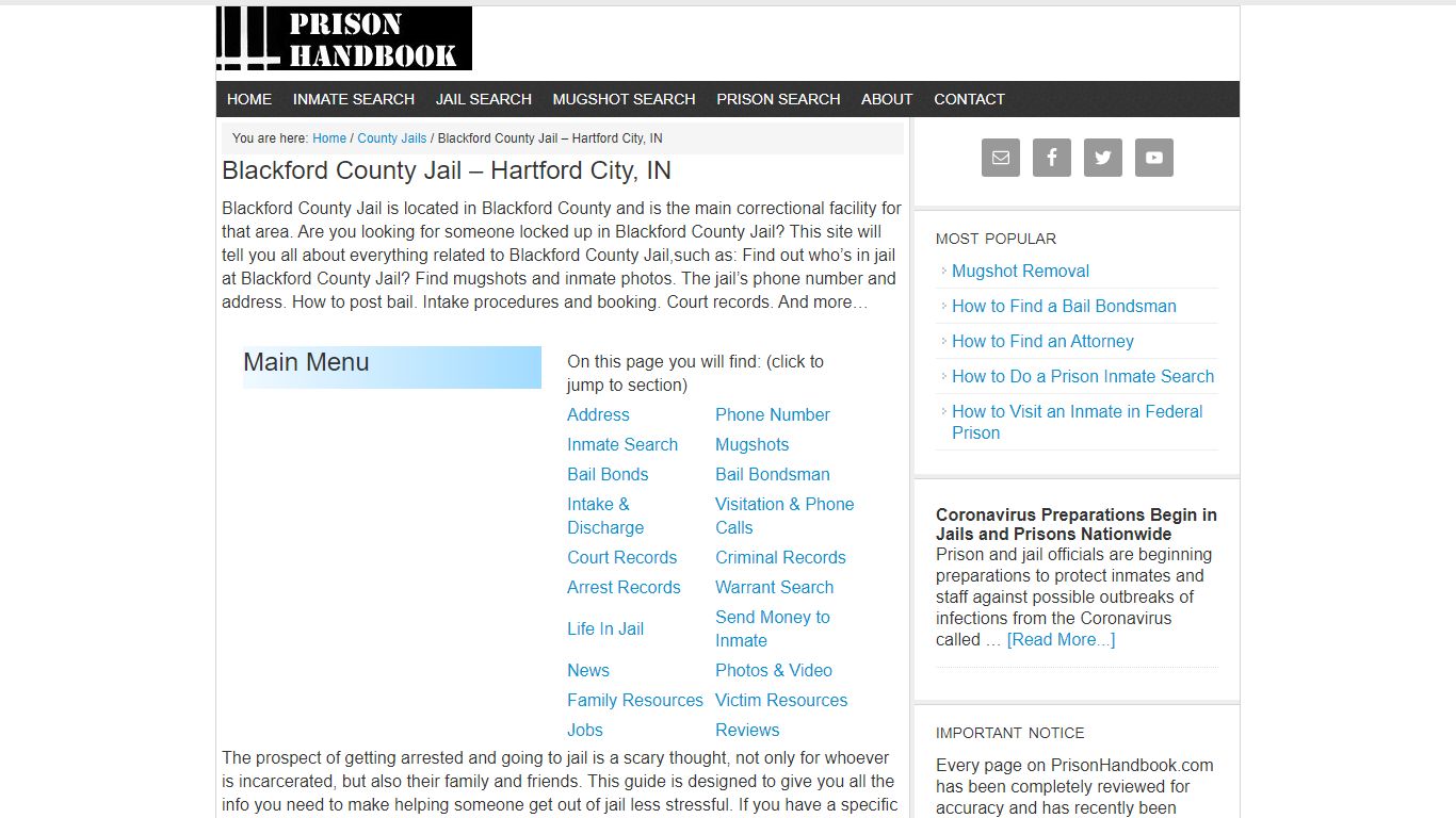 Blackford County Jail – Hartford City, IN